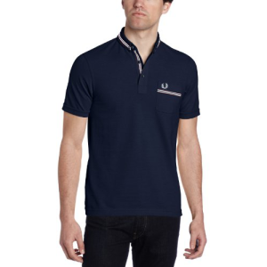 Fred Perry Men’s Grossgrain Polo, Dark Carbon, Medium